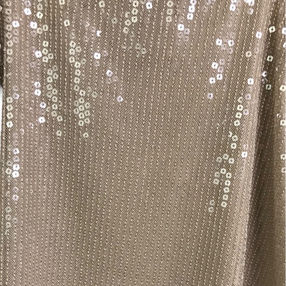 White House Black Market Top Womens XS Beige Sequins Camisole Tank V-Neck Go Go - Picture 2 of 10